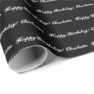 Eleganter, benutzerdefinierter, schwarz-weißer Sk Geschenkpapier