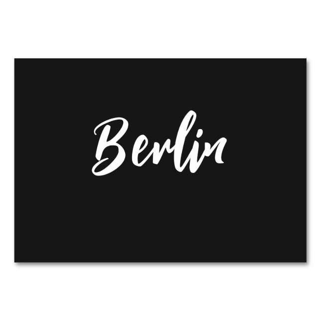 Eleganter, benutzerdefinierter Tabellenname Schwar Tischnummer (Vorderseite)