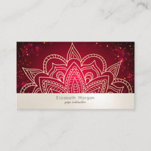 Eleganter Beruflich Mandala Red Yoga Instructor Visitenkarte