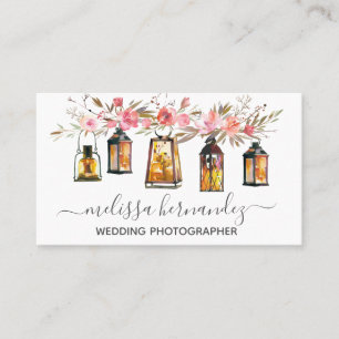 Eleganter beruflicher Blumenhochzeits-Fotograf Visitenkarte