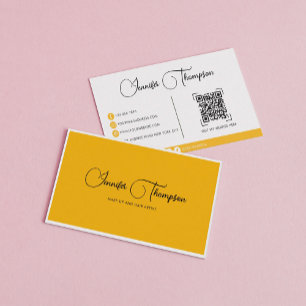 Eleganter Beruflicher dunkelgrüner QR-Code Visitenkarte