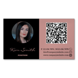 Eleganter Beruflicher Haarstylist QR-Code Magnetische Visitenkarte