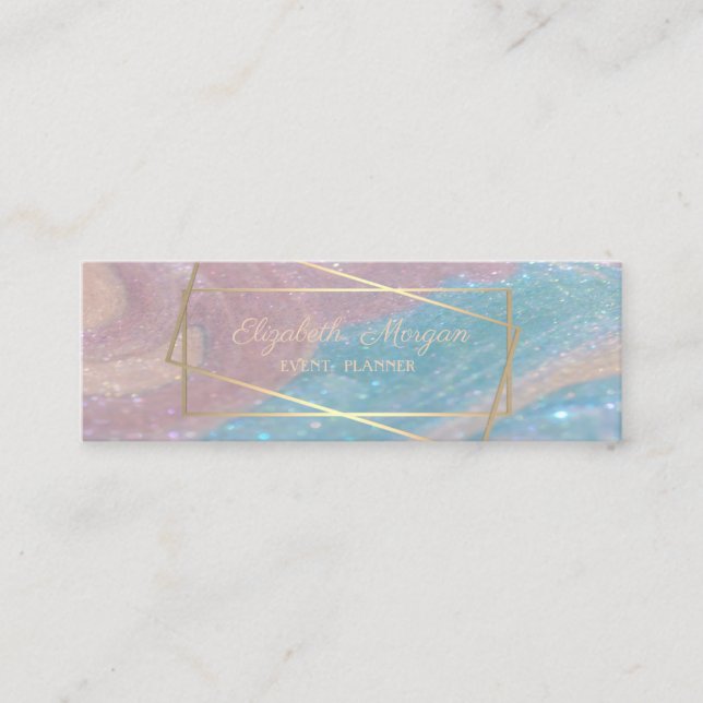 Eleganter Beruflicher, Imitat Goldrahmen, Marmor Mini Visitenkarte (Vorderseite)