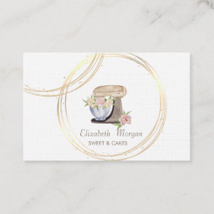 Eleganter Beruflicher Kreislauf Retro-Kuchenmische Visitenkarte