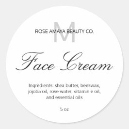 Eleganter Beruflicher Monogram Kosmetischer Wellne Runder Aufkleber