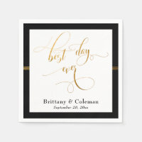 Eleganter Best Day Ever Black & Gold Streifen