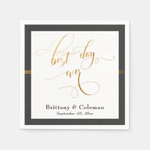 Eleganter Best Day Ever Dunkelster Grau & Gold Str