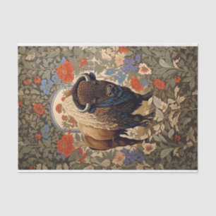 Eleganter Bison, inspiriert von William Morris Seidenpapier