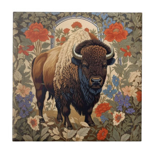 Eleganter Bison William Morris inspiriert Fliese