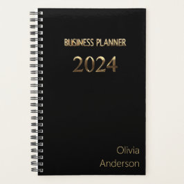 Eleganter Black and Gold Business Planner 2024 Planer
