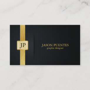 Eleganter Black and Gold Graphic Designer Visitenkarte
