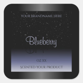 Eleganter Black Blue Gradient Product Labels Glitz Quadratischer Aufkleber