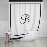 Eleganter Black Border Script Monogram Letter
