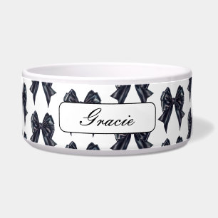 Eleganter Black Bow Dog Napf