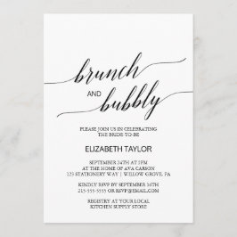 Eleganter Black Calligraphy Brunch und Bubbly Einladung