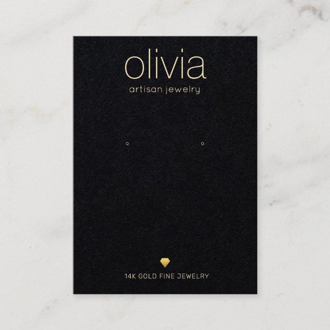 Eleganter Black Earring Juwelry Display Holder Visitenkarte (Vorderseite)