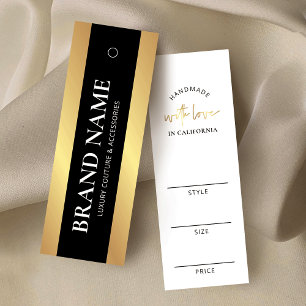 Eleganter Black & Gold Boutique Clothing Hang Tag