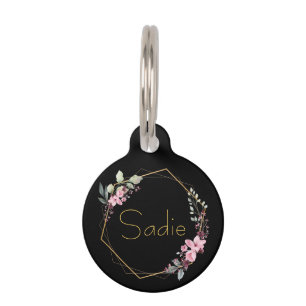 Eleganter Black Gold Cherry Blossom Individuelle N Haustiermarke