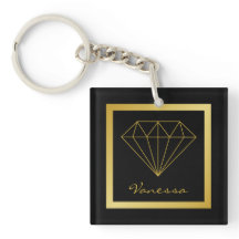 Eleganter Black Gold Geometric Diamond