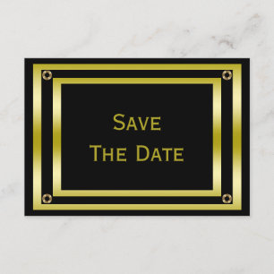 Eleganter Black & Gold Man's 70. Save the Date