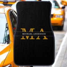 Eleganter Black Gold Monogram Individuelle Name