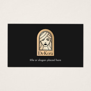 Eleganter Black Gold Woman's Face Beauty Salon Wel