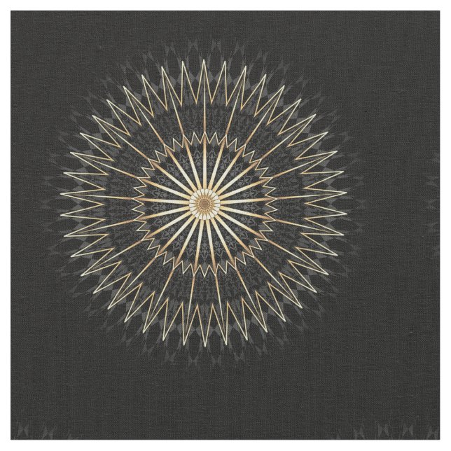 Eleganter Black Gold Zickzack Star Stoff (Nahaufnahme)