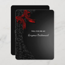 Eleganter Black Red Bow Bridesmaid-Vorschlag