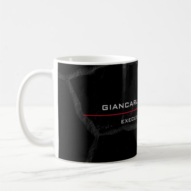 Eleganter Black Stone Minimalistisch stilvoll Mode Kaffeetasse (Links)