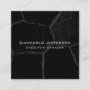 Eleganter Black Stone Minimalistisch stilvoll Mode Quadratische Visitenkarte