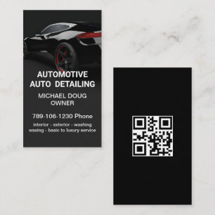 Eleganter Black Whit Mobile Auto Car Wash QR Code Visitenkarte