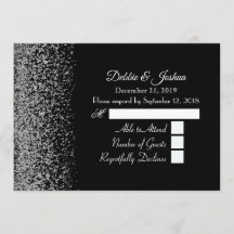 Eleganter Black & White Diamond Wedding RSVP