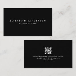 Eleganter Black & White Luxury Minimal QR CODE Bus Visitenkarte