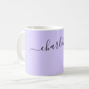 Eleganter blasser Lavendel-Farbname personalisiert Kaffeetasse