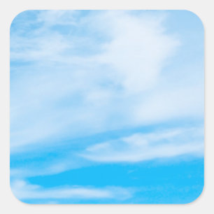 Eleganter Blau Himmel Wolken Natur Moderne Vorlage Quadratischer Aufkleber