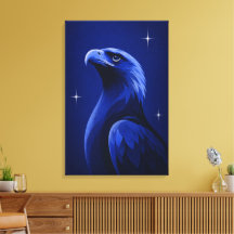 Eleganter Blau-Monochrom-Editorial-Art Adler