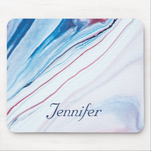 Eleganter BLAU PINK LILA IMITATE PERSONALISIERT Mousepad