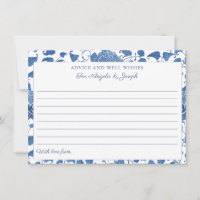 Eleganter Blau-Weiß-Ratschlag und "well Wishings C