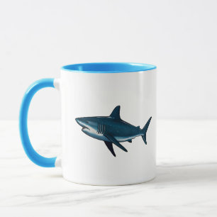 Eleganter blau-weißer Hai Tasse
