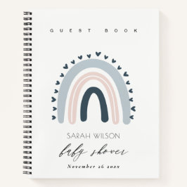 ELEGANTER BLAUE BLAUSH RAINBOW HERZ BABY DUSCHE NOTIZBUCH