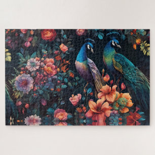 Eleganter Blaue Pfaue im Tessin Puzzle