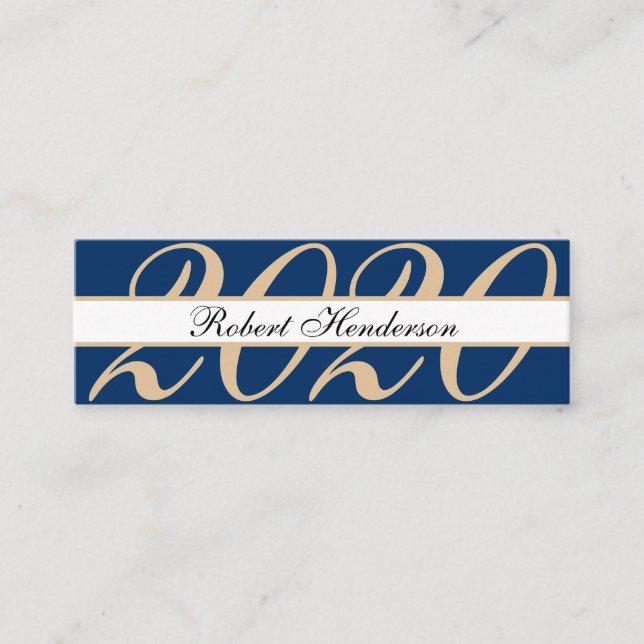 Eleganter, blauer Abschluss Telefonnummerkarte (Vorderseite)