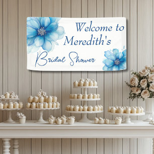 Eleganter blauer Blumen-Brautstrauß Banner