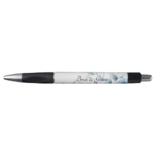 Eleganter blauer Blumen-Hochzeitstisch-Stift Kugelschreiber