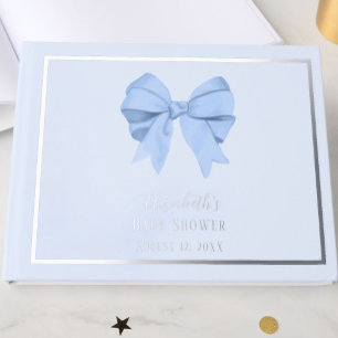 Eleganter blauer Bogen Er ist ein Junge Baby Showe Gästebuch