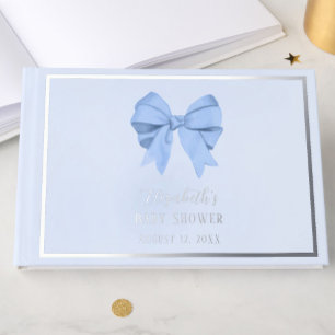 Eleganter blauer Bogen Es ist ein Mädchen Baby Sho Gästebuch