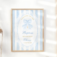 Eleganter blauer Bogen Junge Taufe Willkommen