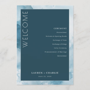 Eleganter blauer formeller Zeremonienplan Programm