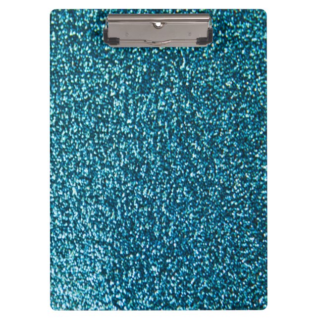 Eleganter blauer Glitzer Klemmbrett (Vorderseite)