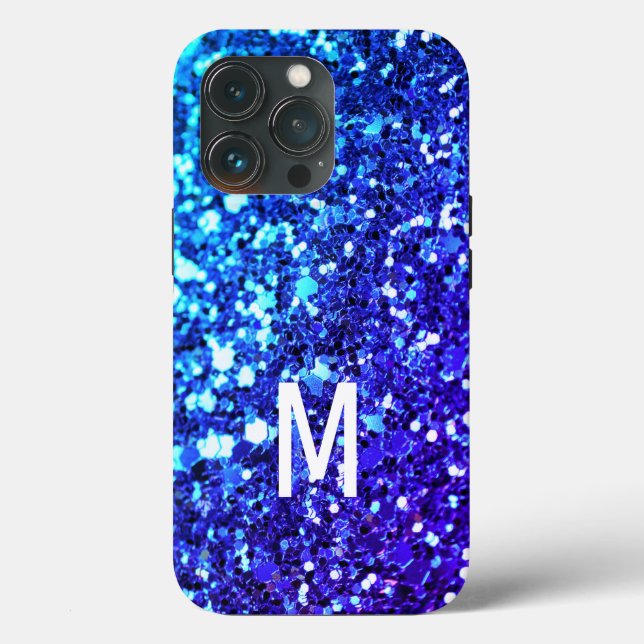 Eleganter blauer Glitzer — kundenspezifischer mit  Case-Mate iPhone Hülle (Rückseite)